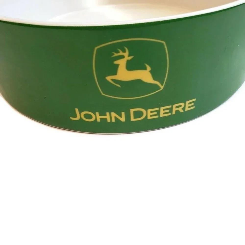 John Deere Tractor Farm Encore Dog Cat Food Bowl Ceramic Size Large 7.5